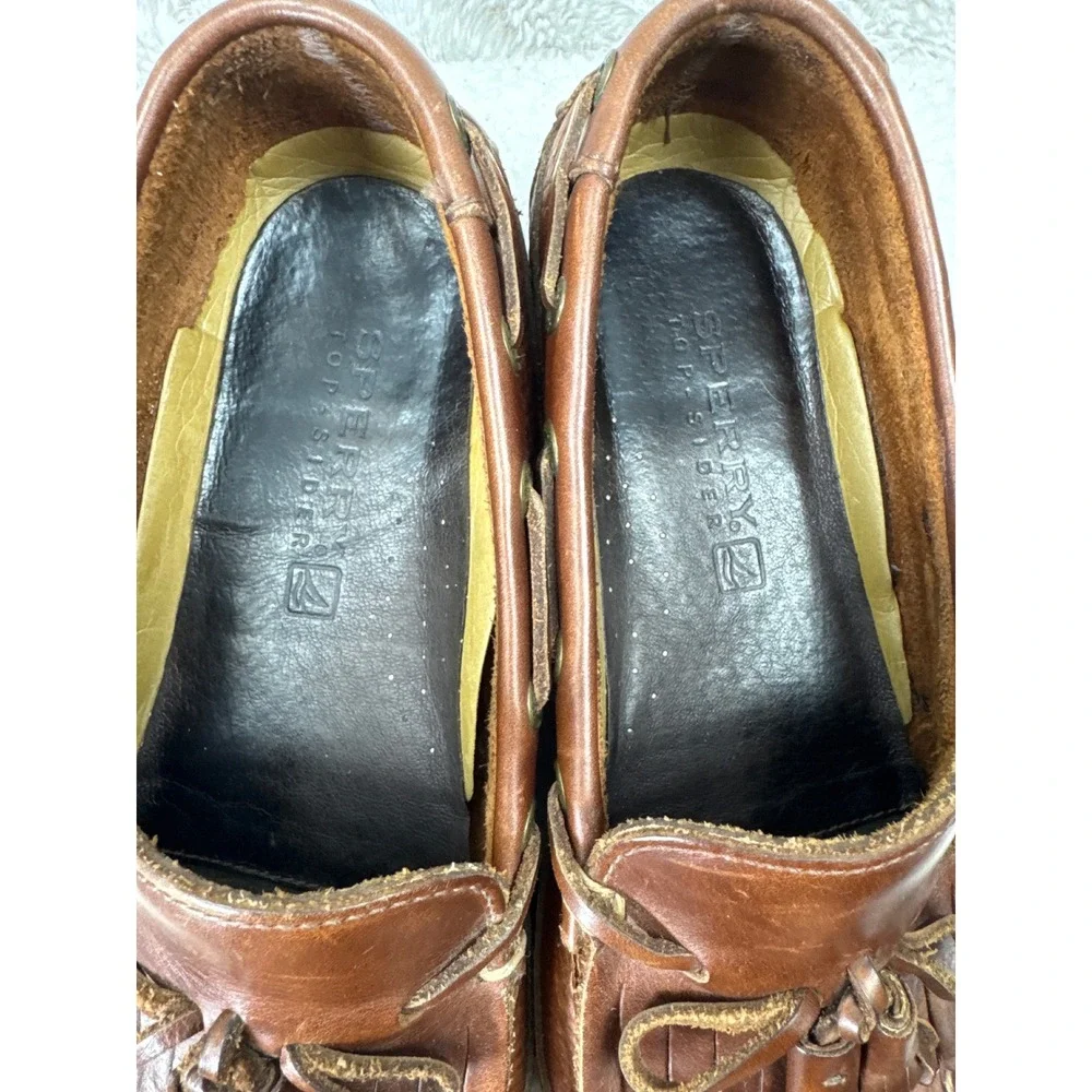 Sperry Top-Sider Kiltie Tassel Loafers Men 9.5M Brown Leather Boat Shoes 0673418